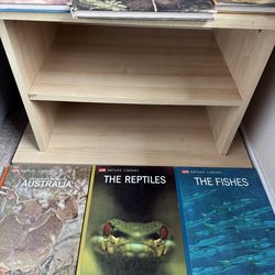 Nightstand with books and box holder