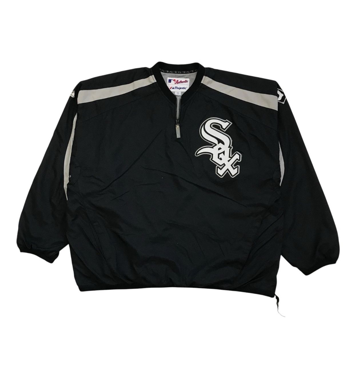 MAJESTIC CHICAGO WHITE SOX WINDBREAKER 2XL XXL SWEATSHIRT PULLOVER 1/4 ZIP 90s