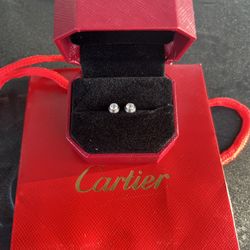 Titanium & Moissanite Cartier Stud Earrings
