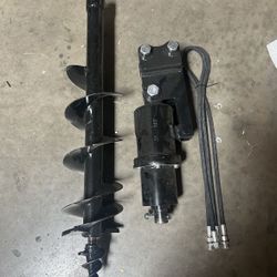 Auger Drill Mini Excavator Attachment with Hydraulic Pipes Compatible with  Mini Excavator box 