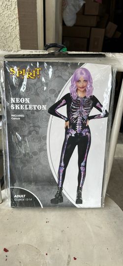 Neon Skeleton Woman Costume (L) New