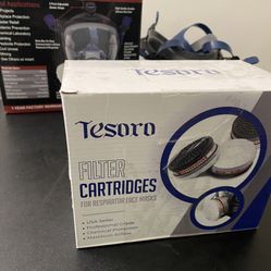 Replaceable Filter Cartridges Set - P-A-1 LDY3 Dual Respirator Filters - Fits Full Face Masks 80mm - 4 Carbon Filter Cartridges, 4 Cotton Filters, 4 F