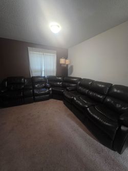 Ashley Leather Reclining Sectional Sofa