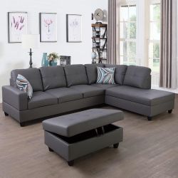 NEW! Comfy Large sofa sectional!:) WITH STORAGE OTTOMAN!