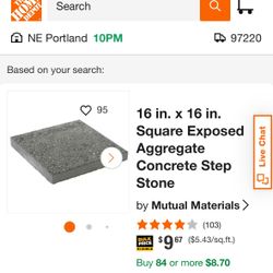 16”x16” Square Exposed Aggregate Concrete Pavers