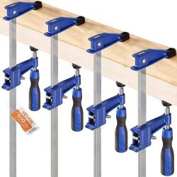 267}Bar Clamps for Woodworking, 4-Pack 36 inch Opening, Lockable F-Clamp with 600 lbs Load Limit, 2-1/2 inch Depth, Cast Iron and Carbon Steel, Easy t