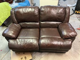 Reclining Loveseat Brown Leather