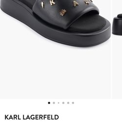 Karl Lagerfeld Opal Stud Platform Sandals - Size 9