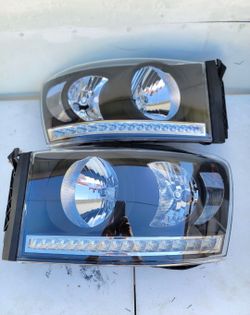 06-08 Dodge Ram LED DRL Headlights Luces Micas Calaveras Faros Faroles Focos Headlamps