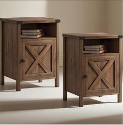 Set of 2 farmhouse nightstands. New in box.