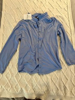 Blue Shiny Chiffon Shirt Small Women
