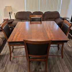 High Top Dining Table with 4 Chairs