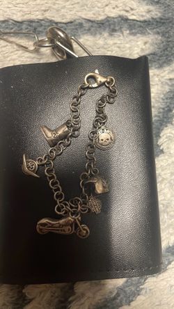 Vintage Harley Davidson silver charms bracelet