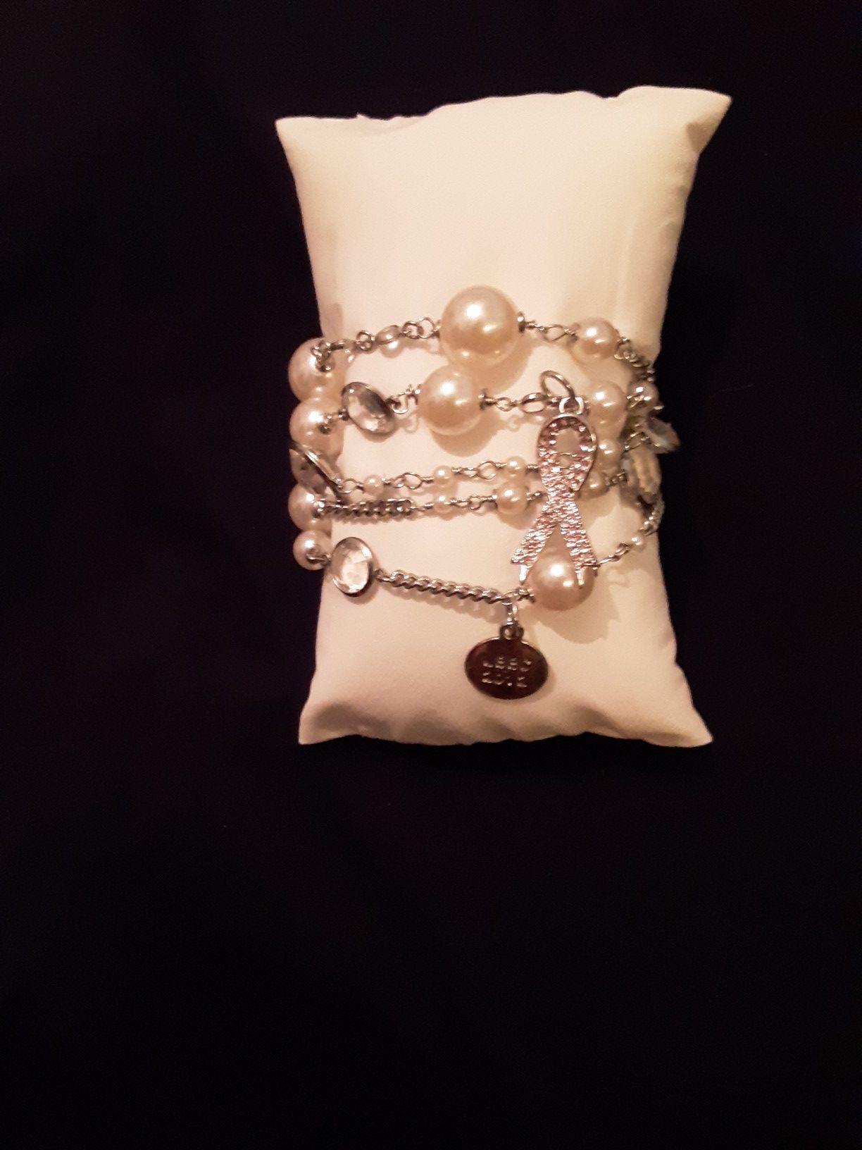 Chico's bracelet with pink ribbon