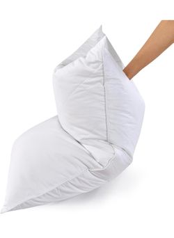 Three Geese White Goose Feather & Cotton Pillows King (Pack of 2),