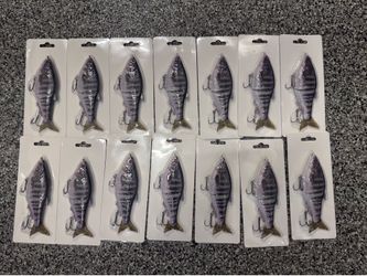 custom painted blue tilapia glide baits 6in
