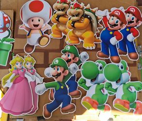 Mario Bros Party Decorations Used *Cash only*