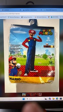 Super Mario Kids Costume Size M (7-8)