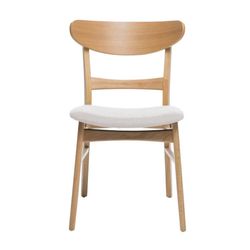 Wade Logan Mid-Century Modern Upholstered Dining Chairs with Rubberwood Frame