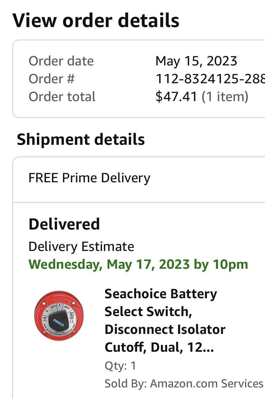 Seachoice Battery Select Switch, Disconnect Isolator