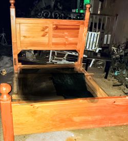 Wooden Bed Frame with Headboard and Footboard