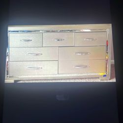 3pc Matching  Silver Mirrored Bling  Dresser,Chest,&Nightstand Set