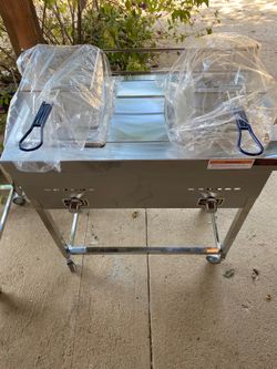 Freidora double de gas propano / double propane gas fryer