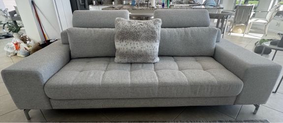 Onyx Light Gray Fabric Sofa