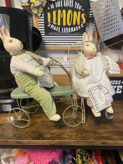 Set Of 2 Nwt May Town Bunnies 