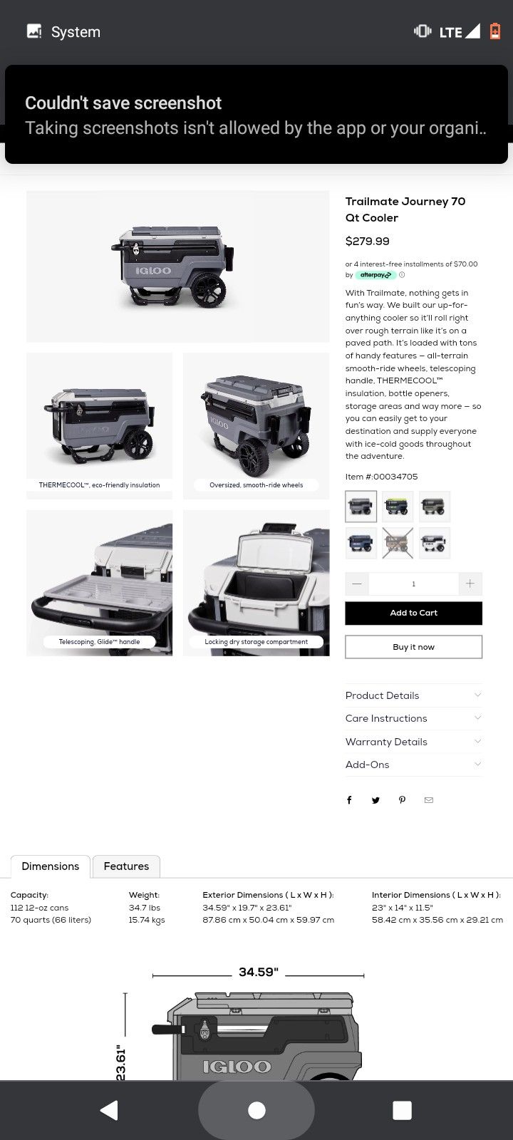 Igloo 70 Quart Cooler