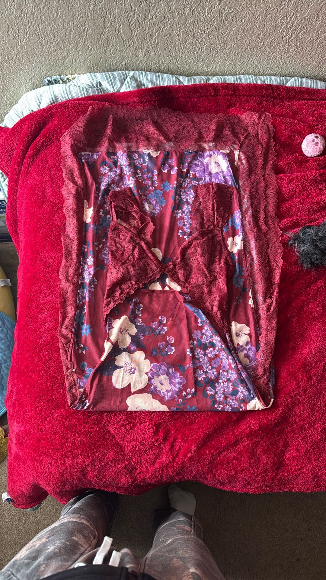 Free People Long Sheer Dress, Red & Purple