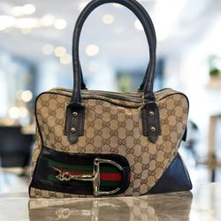 Gucci Horsebit Canvas and Leather Tote Bag – Classic GG Monogram