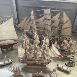 Antiques Vintage Wooden Ships Everything For 150 Dollars 