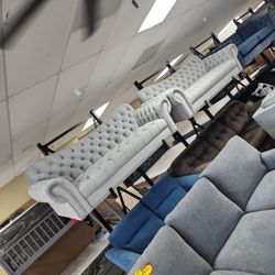 Gray Beautiful Matching Sofas ON SALE 