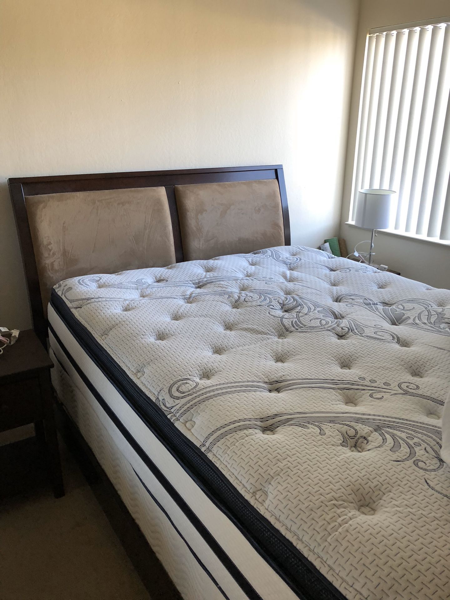 Queen Bed Frame and Mattress