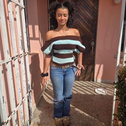 Handmade Crotchet Beautiful Shirt Size M