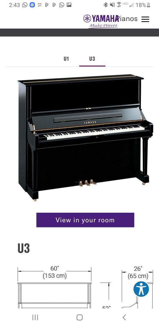 Yamaha U3 Upright Piano