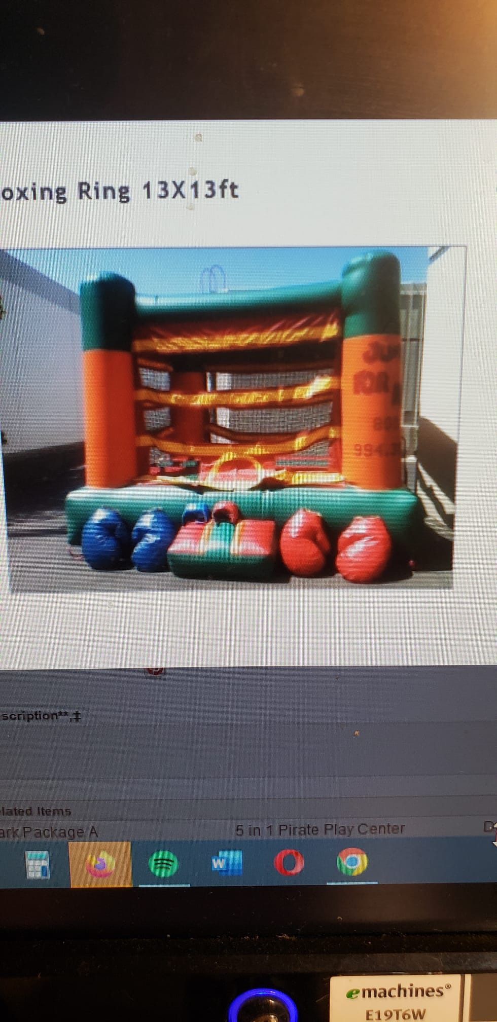 Boxing Ring Jumper/Bouncer