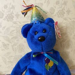 Ty Beanie Babies 2006 Happy Birthday Bear Party Hat Plush Toy