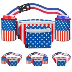 4th of July Fanny Packs Drink Holder USA Glasses American Flag Fanny Packs  Brand new. Never been used. Still in the box.  Fanny Packs+2 Drink Holder 