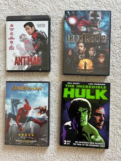 Set of 4 Marvel Superhero Dvds.