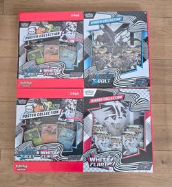 White Flare Binder & Unova Poster Collection Pokemon Trading Card Game TCG