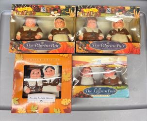 Publix The Pilgrim Pair Salt & Pepper Shakers and Napkin Holder Set