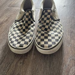 Vans Slip-On Checkerboard Black White Skate Shoes – Men’s 11.5