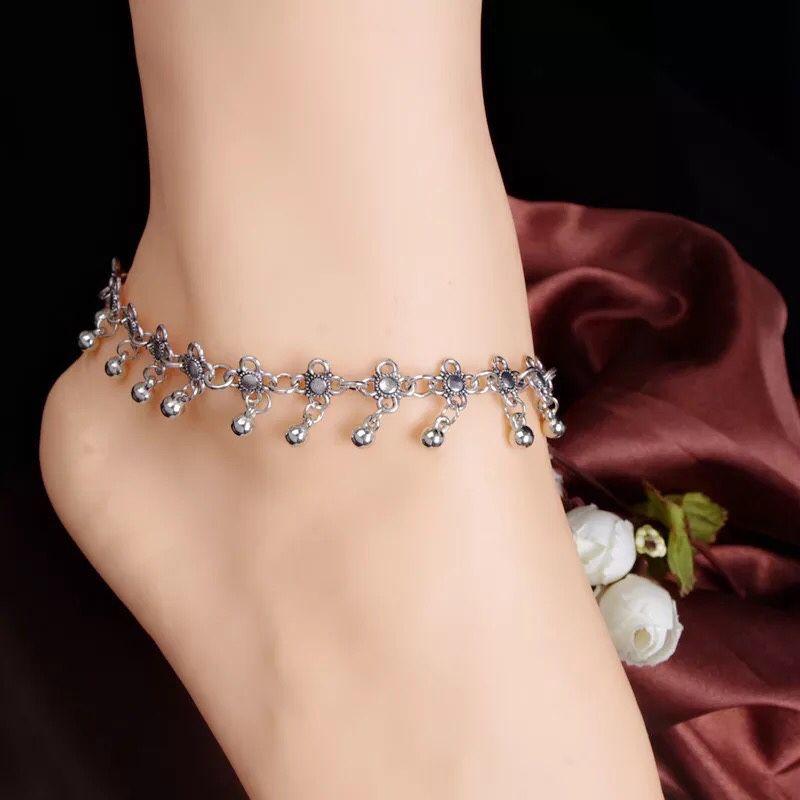 New Fashion Foot jewelry  ancient silver anklet