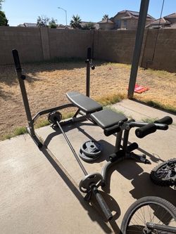 Weight bench with weights