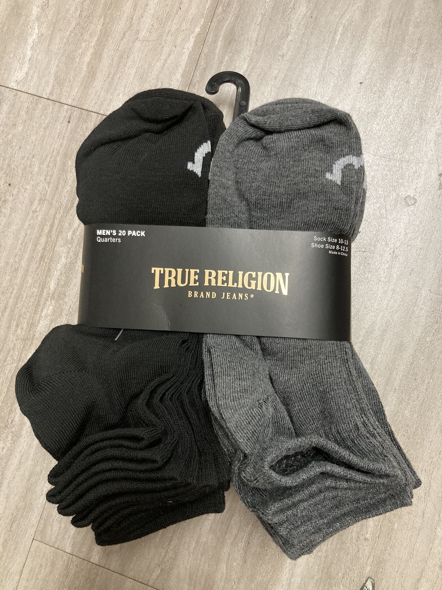 NWT True Religion Men’s Quarter Socks 20 Pairs