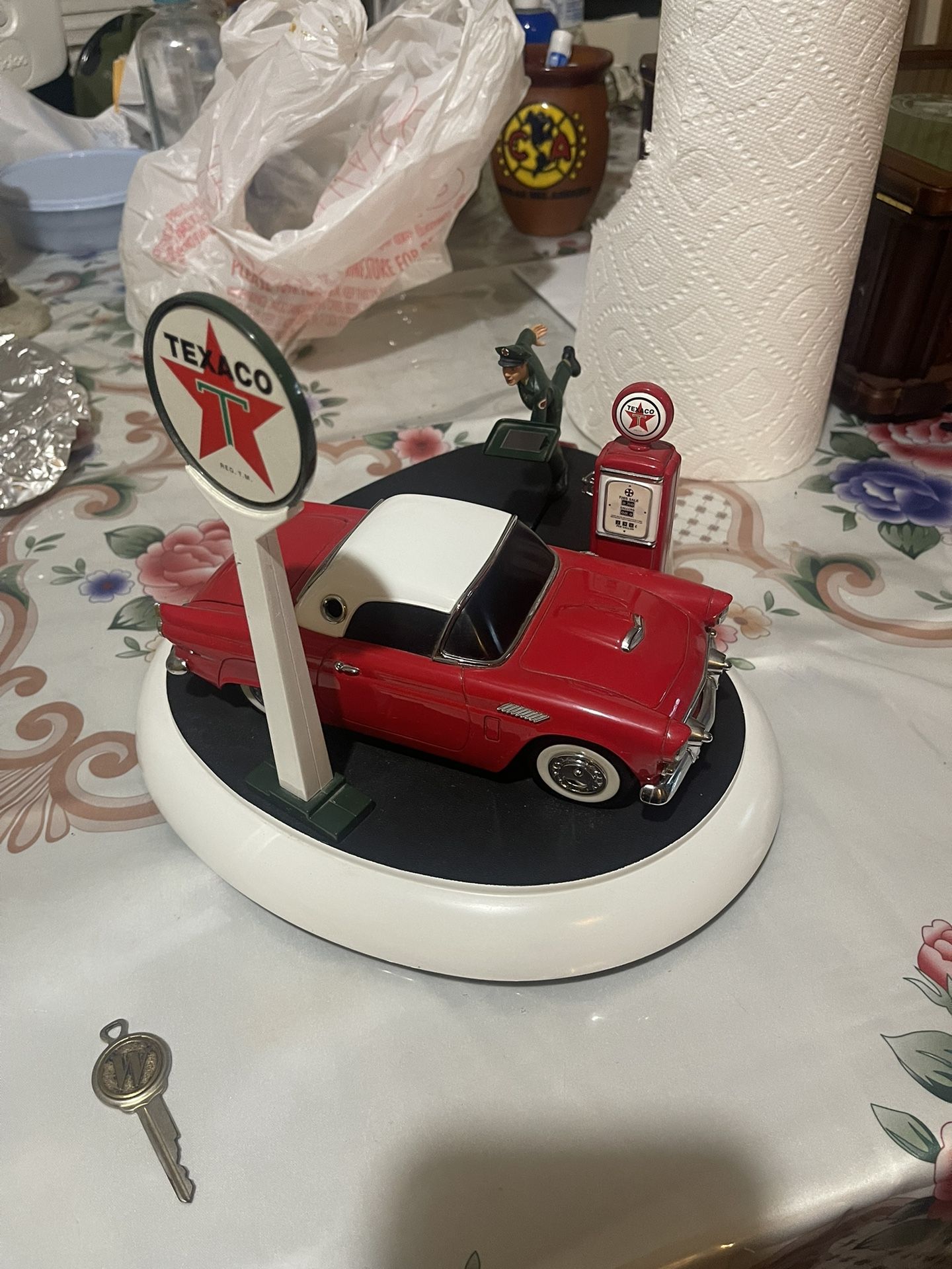 Franklinmint 1955red Thunderbird Texaco Mechanical Bank