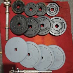 1" HOLE  ADJUSTABLE DUMBBELLS 82LBs.  
4-10s. 4-8s. 4-2.5s 
11525 S HALSTED DUNKIN DONUTS/
7111.S WESTERN WALGREENS 
65$  CASH ONLY AS IS 