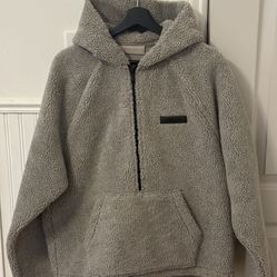 Fear Of God Essentials Polar Fleece Half Zip Hoodie Dark Oatmeal